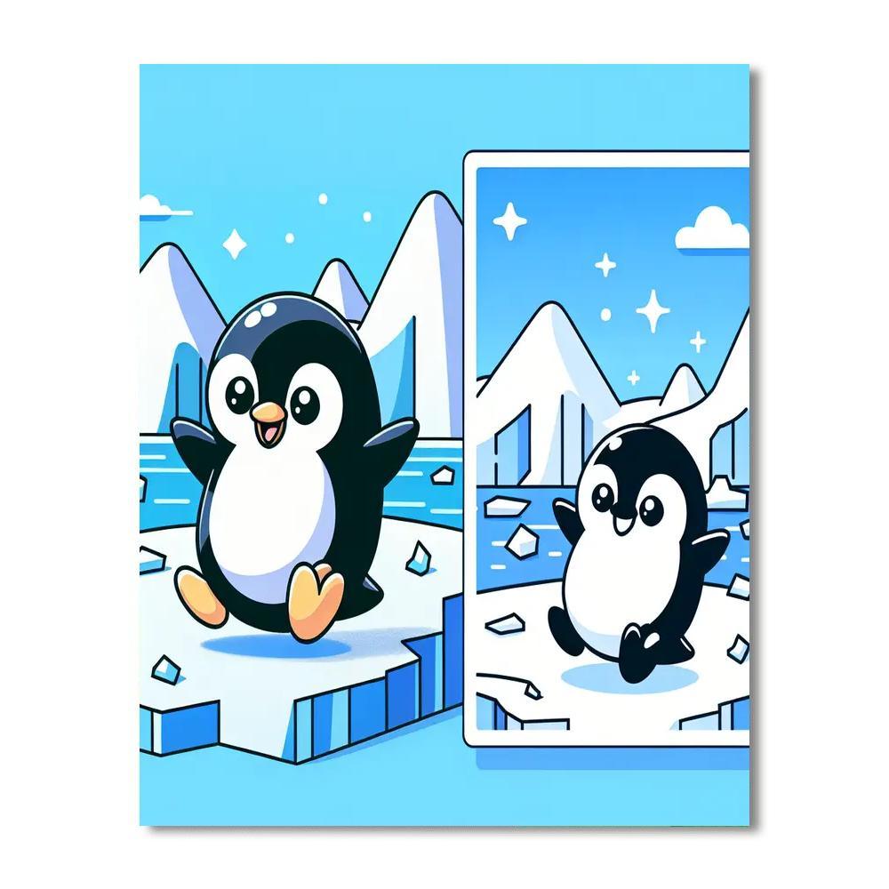 Penguin's Icy Expedition Paint By Color