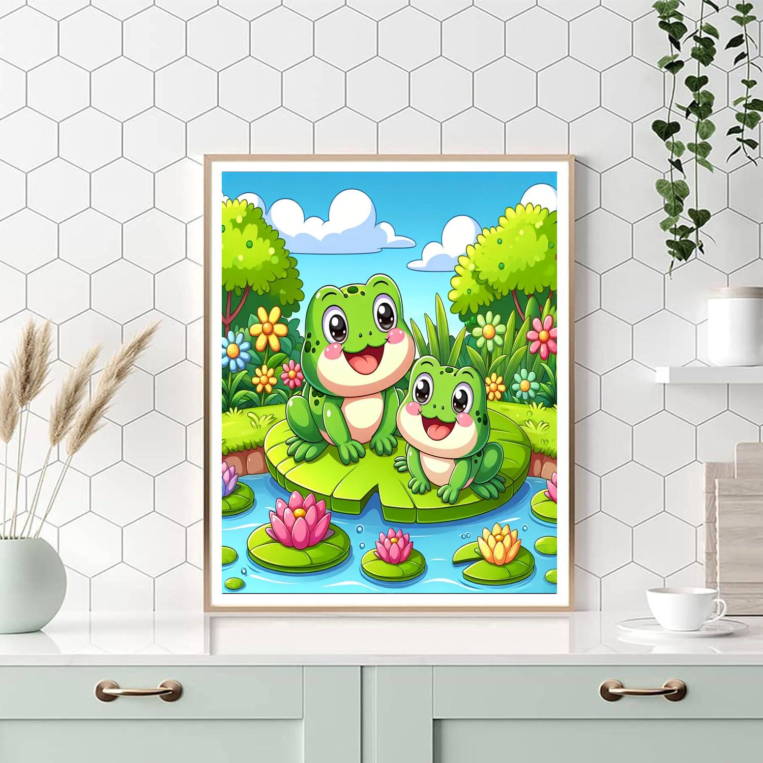 Happy Garden Toads Numbered Painting Kits