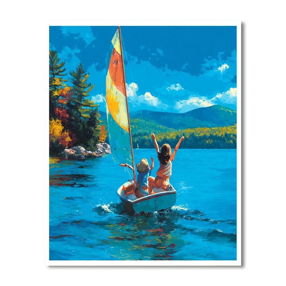 Sailing With Mom Number Painting