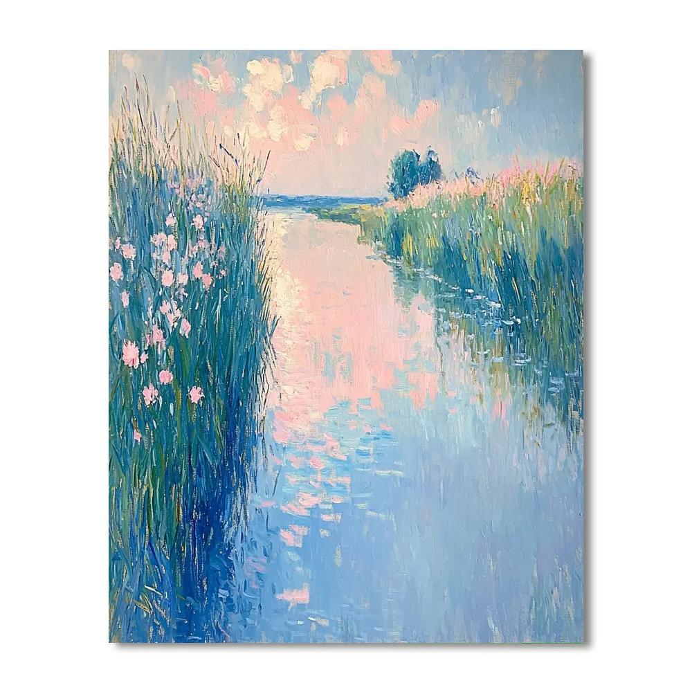 Berthe Morisot Inspired Serene Pastel Reflections  Number Painting