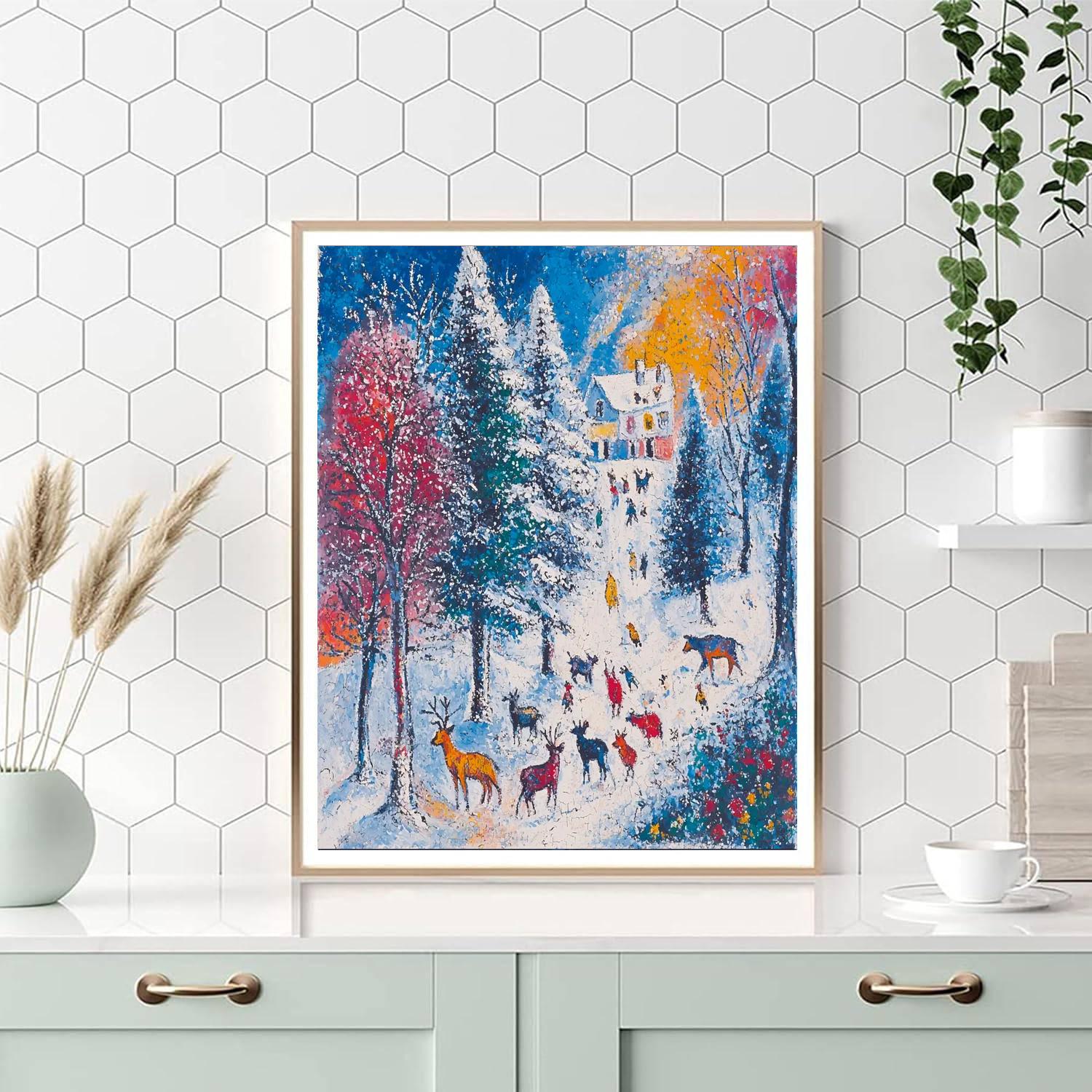 Marc Chagall Inspired Frosty Whimsy  Paint By Numbers Kits