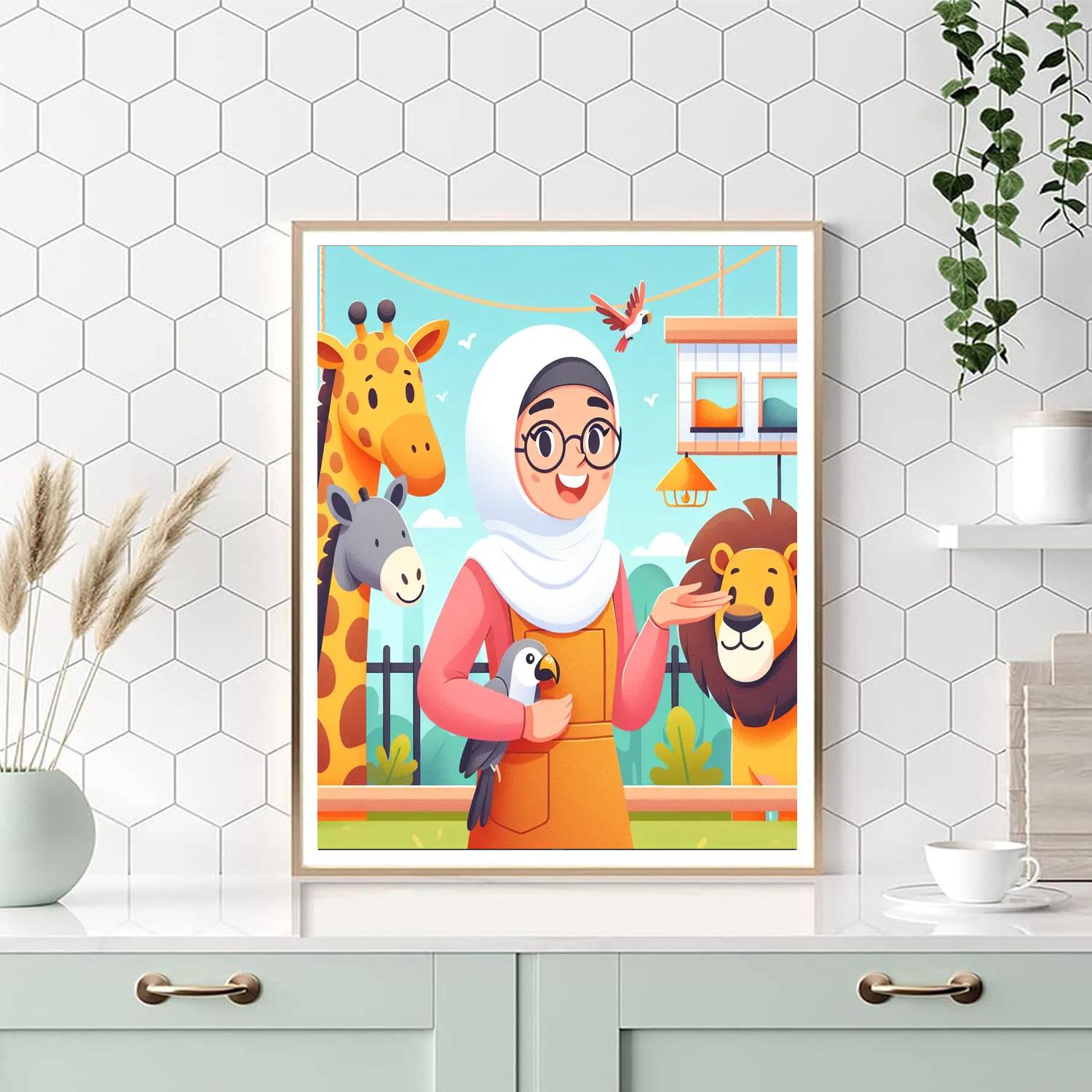 Zoo Keeper's Journey Number Painting