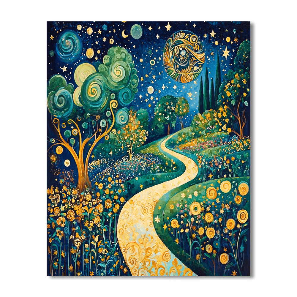 Gustav Klimt Inspired Celestial Garden Escape  Painting By Numbers Kit