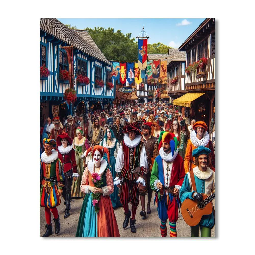 Renaissance Festival Parade Paint By Numbers Art