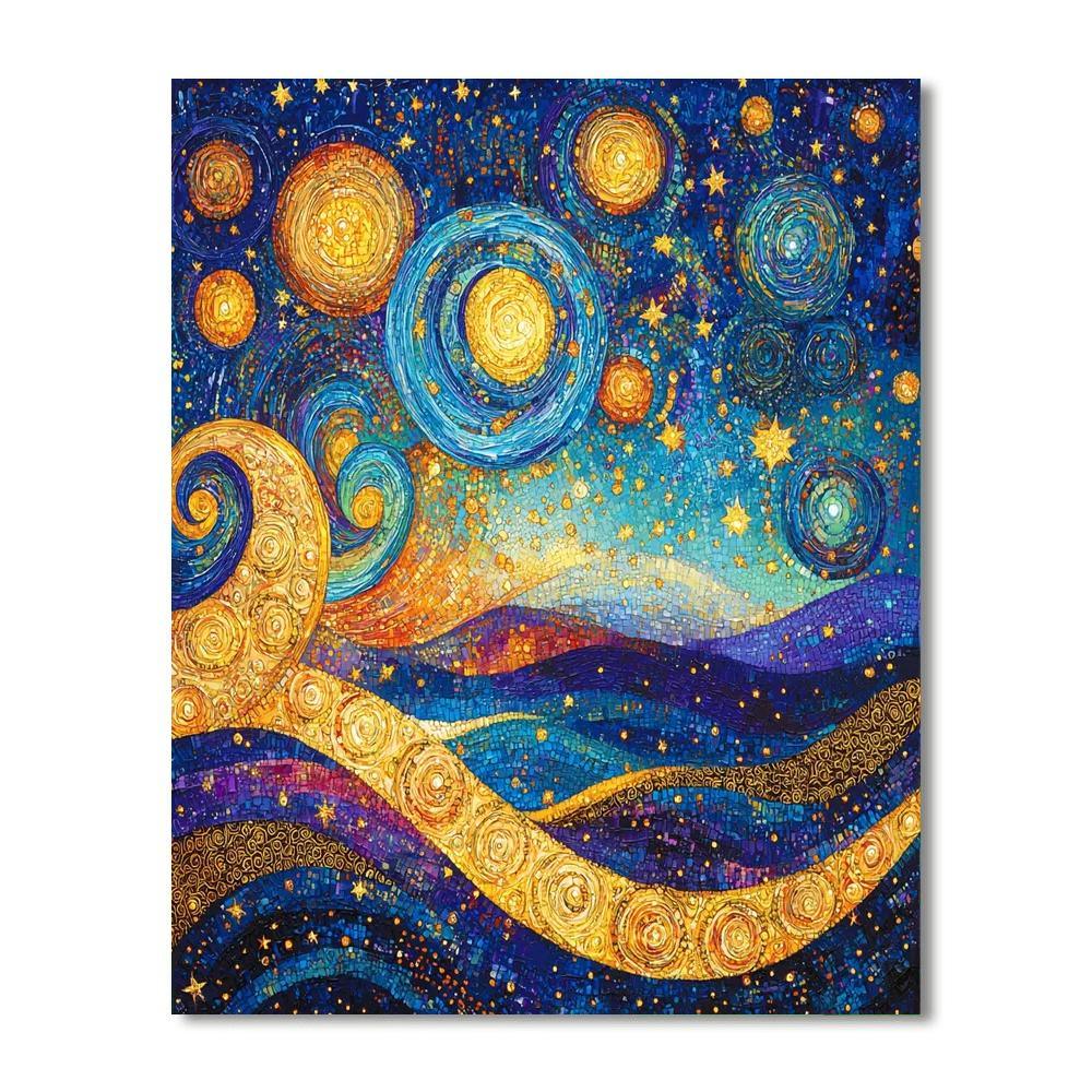 Gustav Klimt Inspired Celestial Tapestry  Paint By Numbers Kits