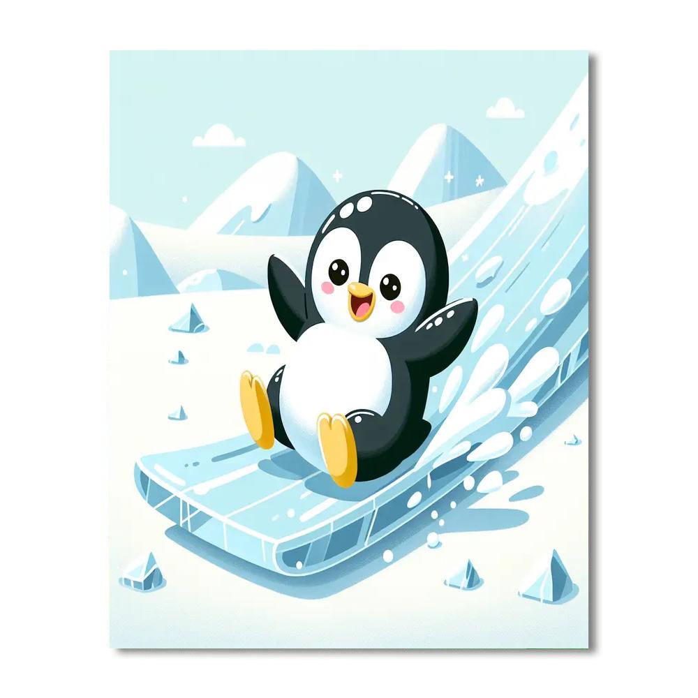 Spunky Penguin Number Painting