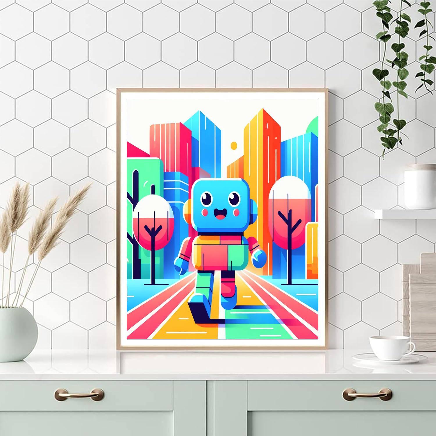 Robot's Day Out Painting By Numbers Kit