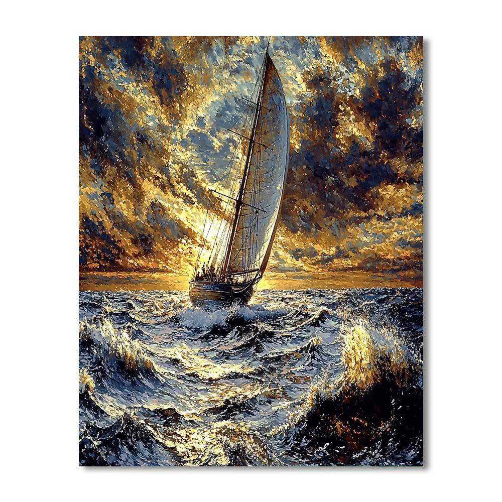 J.M.W. Turner Inspired Vintage Ocean Voyage  Paint By Numbers