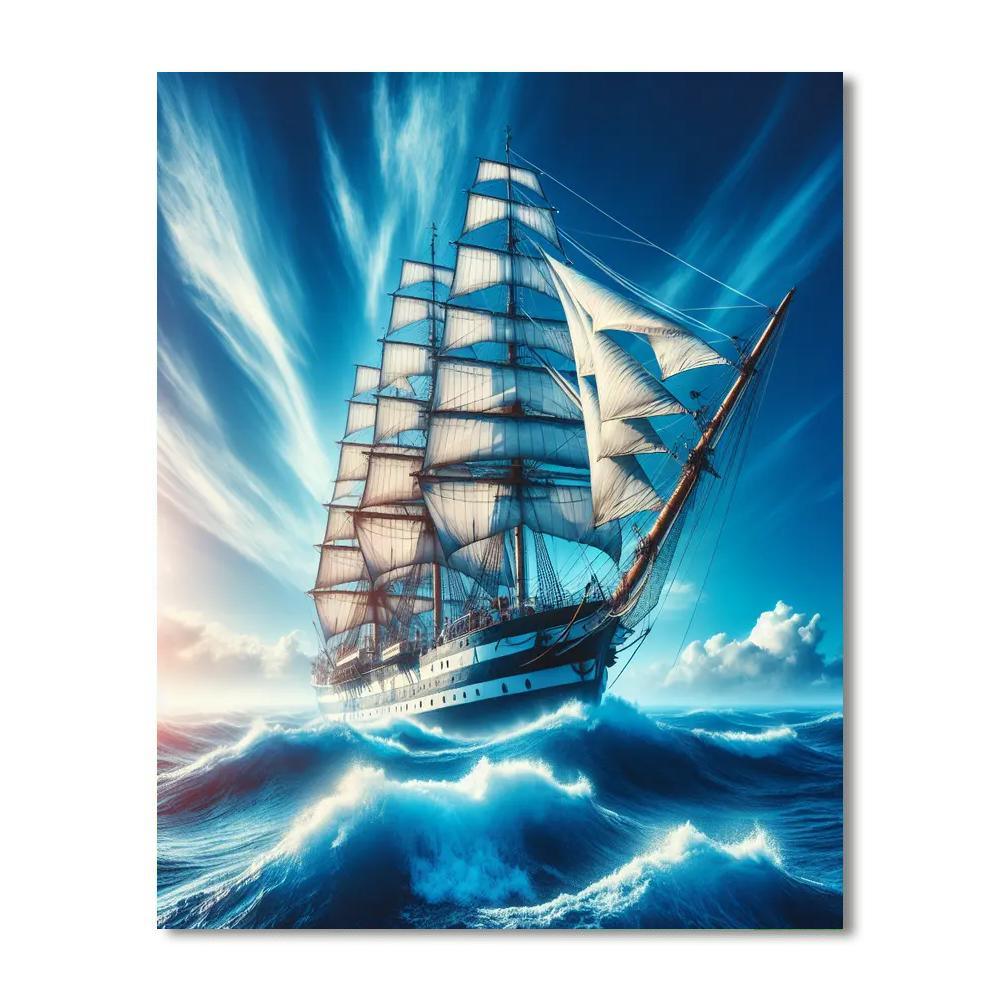 Nautical Adventure At Sea Painting By Numbers Kit