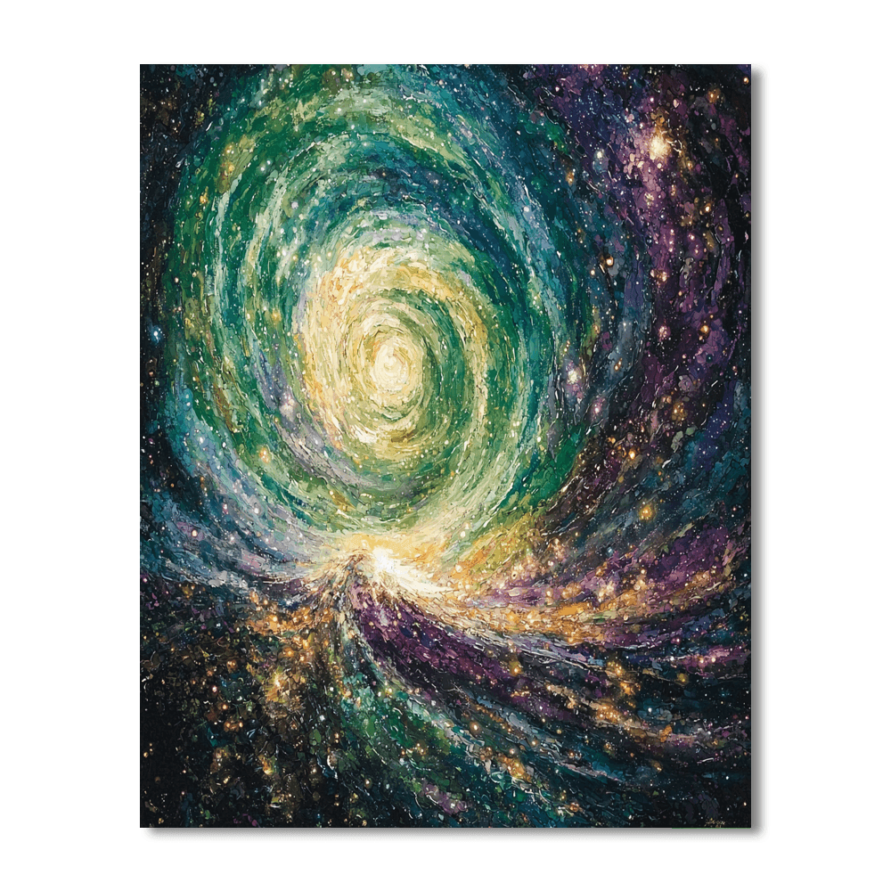 Anselm Kiefer Inspired Cosmic Aurora  Paint By Color