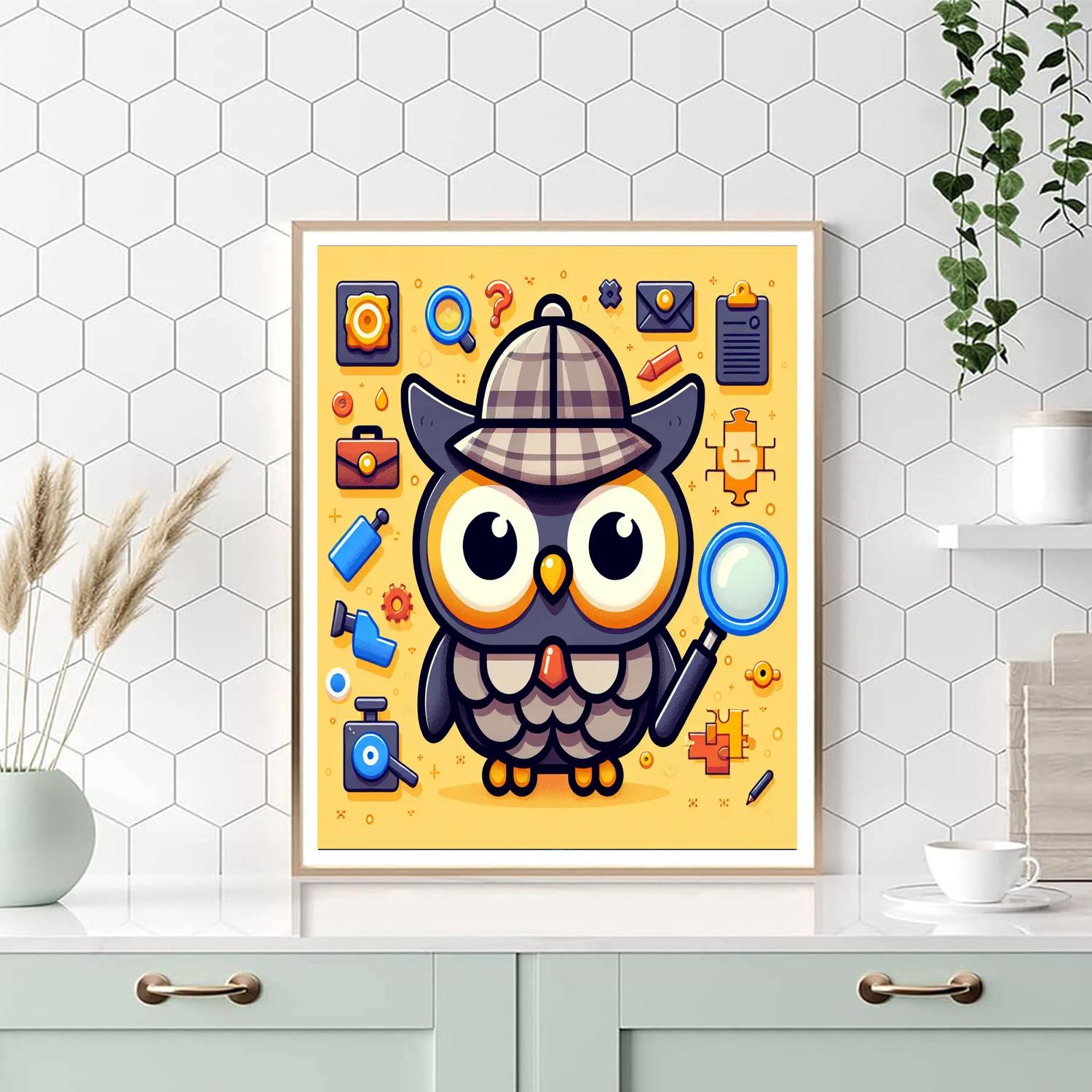 Detective Owl Number Painting
