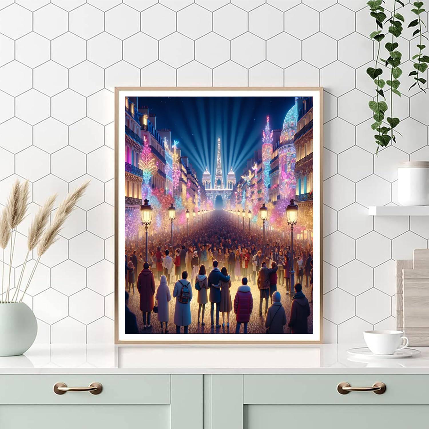 Lights Over New Paris Painting Number Kit