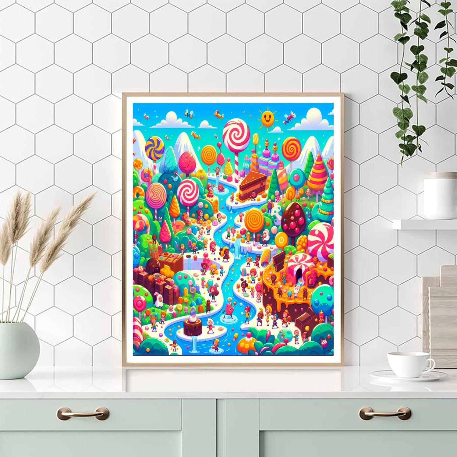 Cheery Candyland Adventure Painting Number Kit