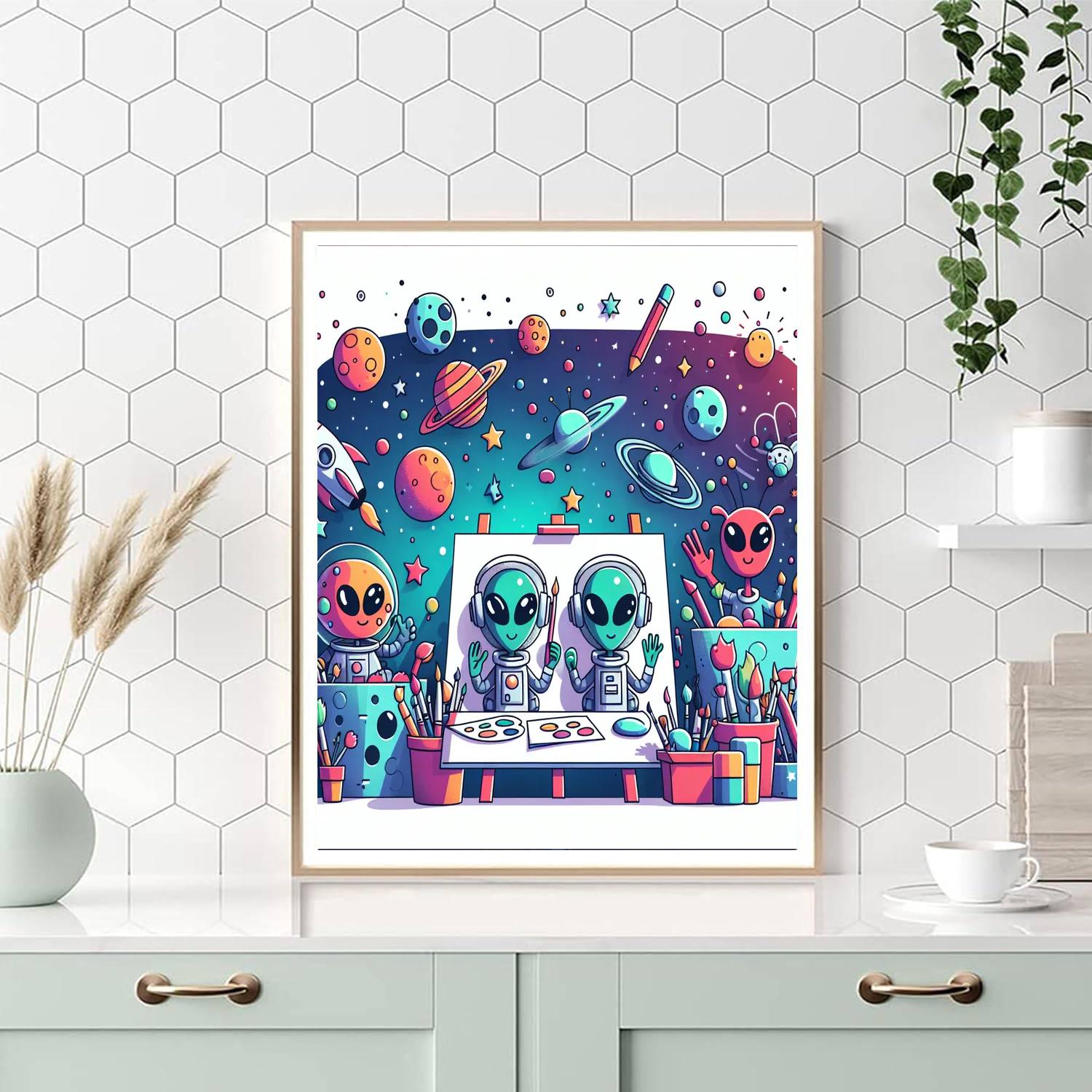 Artistic Aliens Painting By Numbers Kit