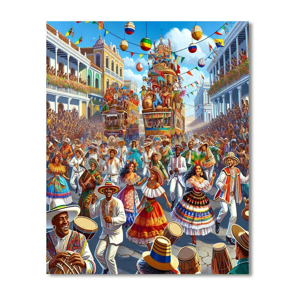 Magdalena River Carnival - Colombia Paint By Numbers Art