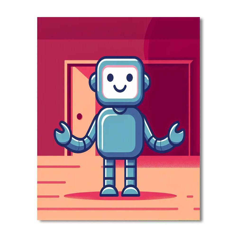 Friendly Robot Helper Paint By Number