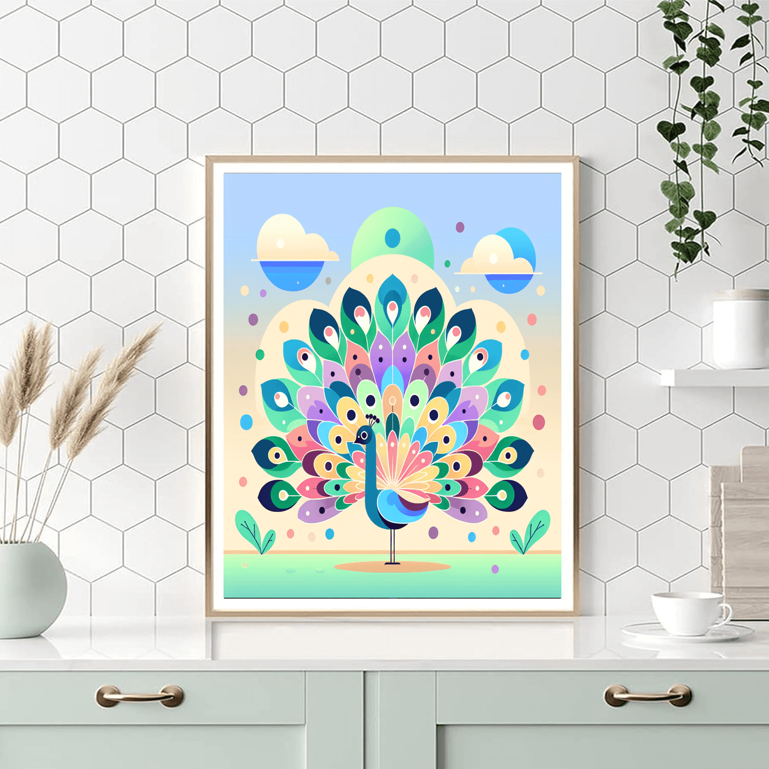 Precious Peacock Number Painting