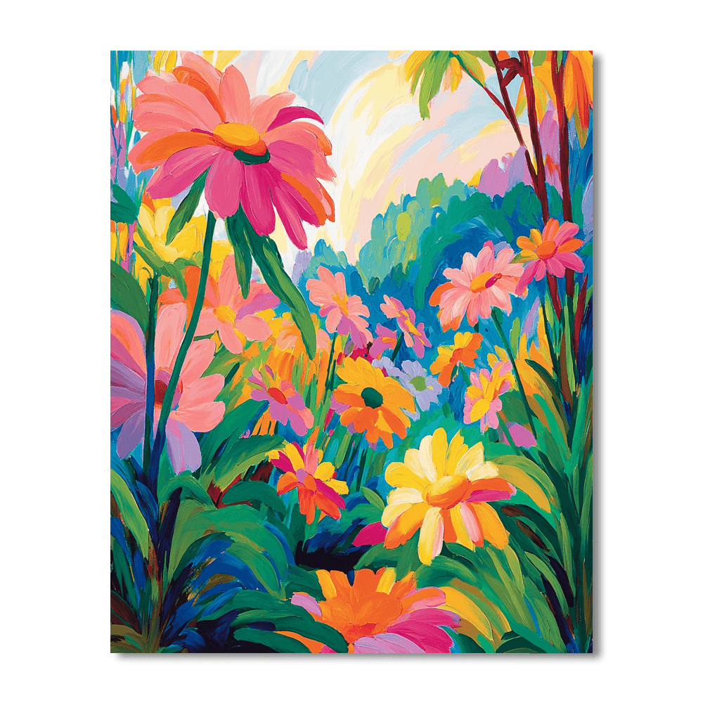 Peter Max Inspired Ethereal Garden Dreams  Painting By Numbers Kit