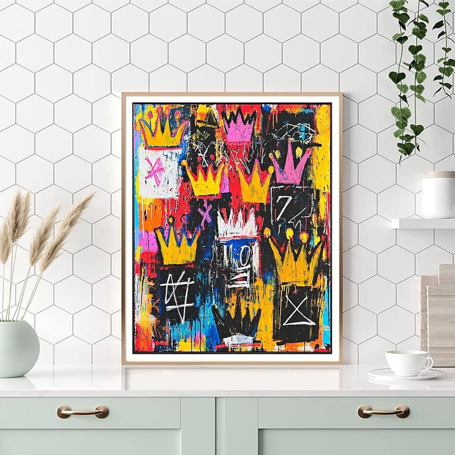 Jean-Michel Basquiat Inspired The Crowned Thoughts  Number Painting