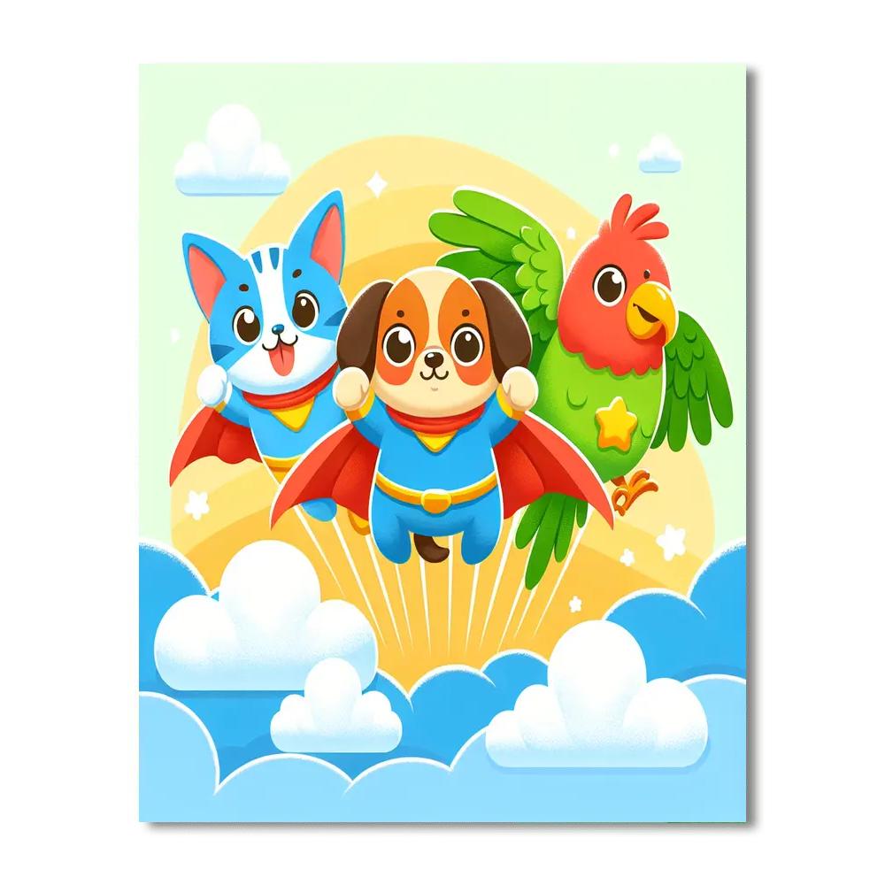 Superhero Pets Unite Paint By Numbers