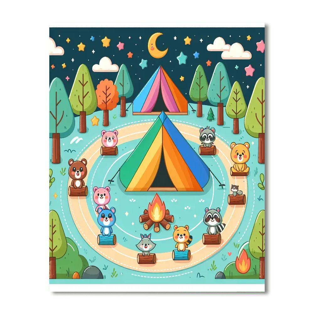 Cheerful Camping Trip Paint By Numbers Kits