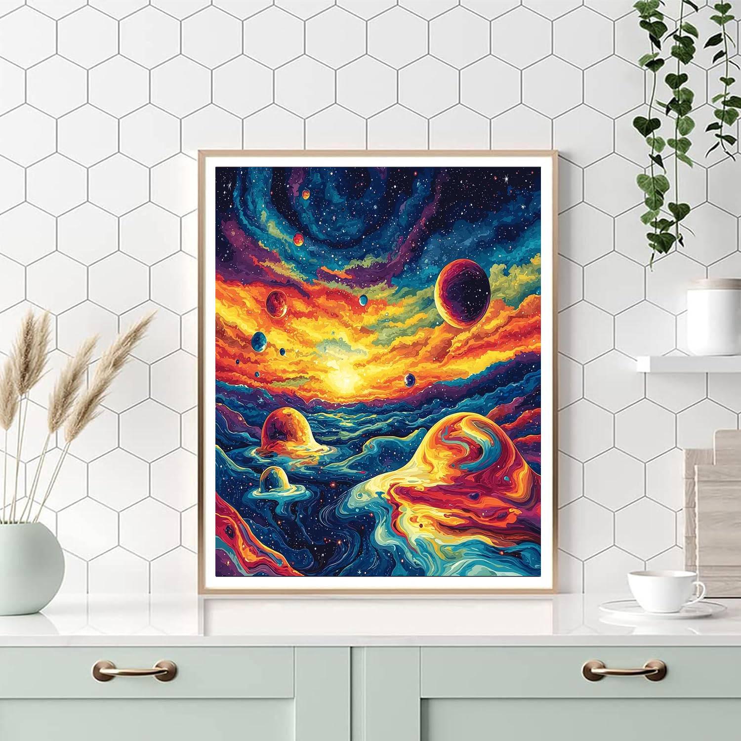 Salvador Dali Inspired Surreal Cosmic Exploration  Numbered Painting Kits