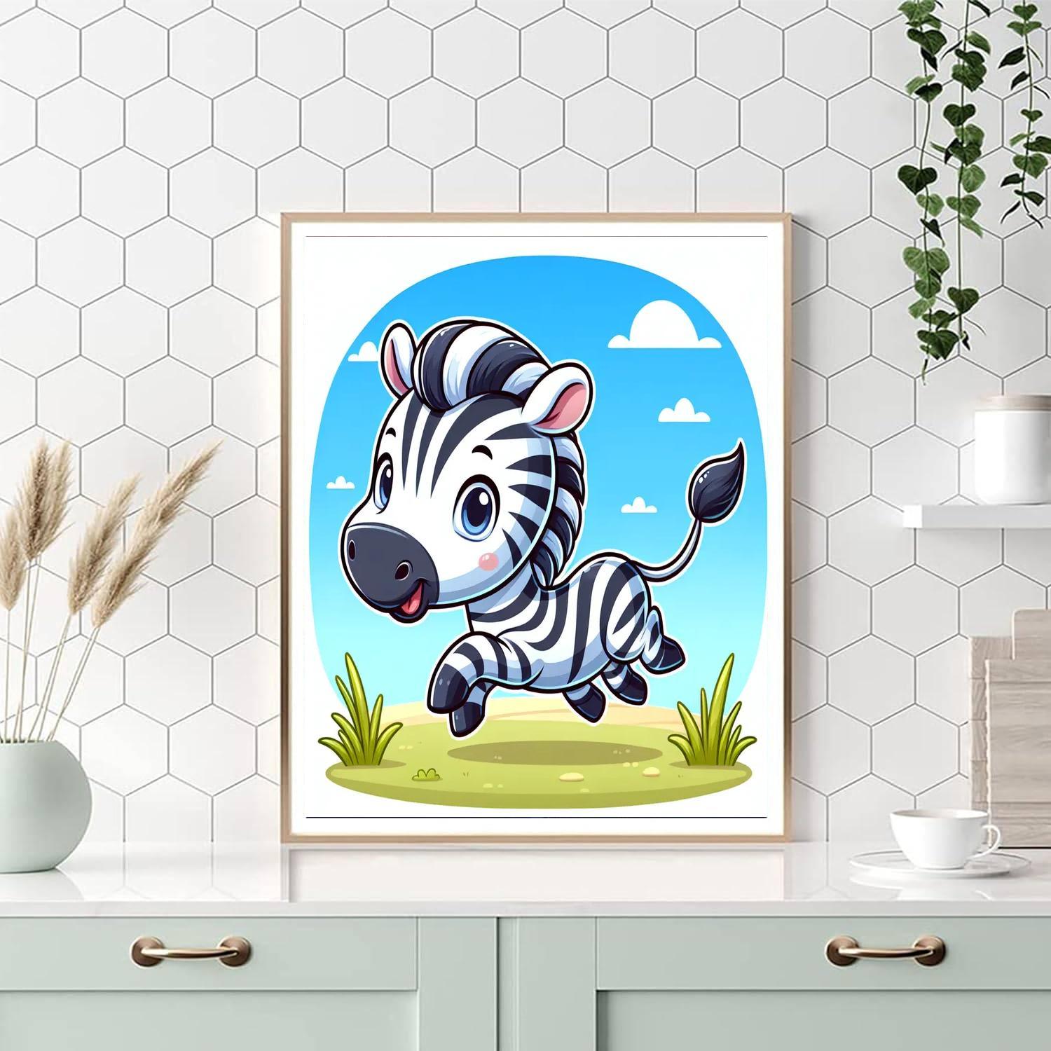 Galloping Zebra Painting By Numbers Kit