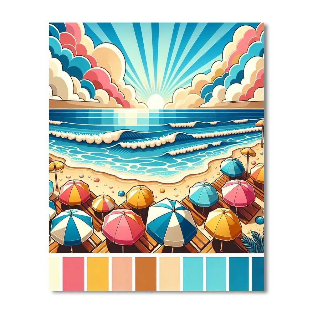 Breezy Beach Getaway DIY Paint By Numbers