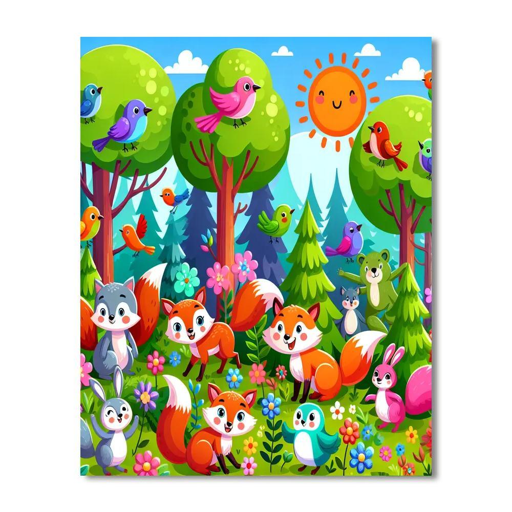 Funky Forest Friends Paint By Numbers Kits