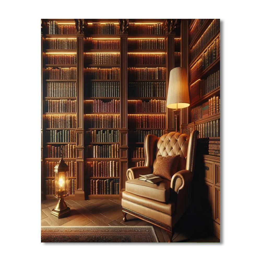 Library's Quiet Escape Painting By Numbers Kit