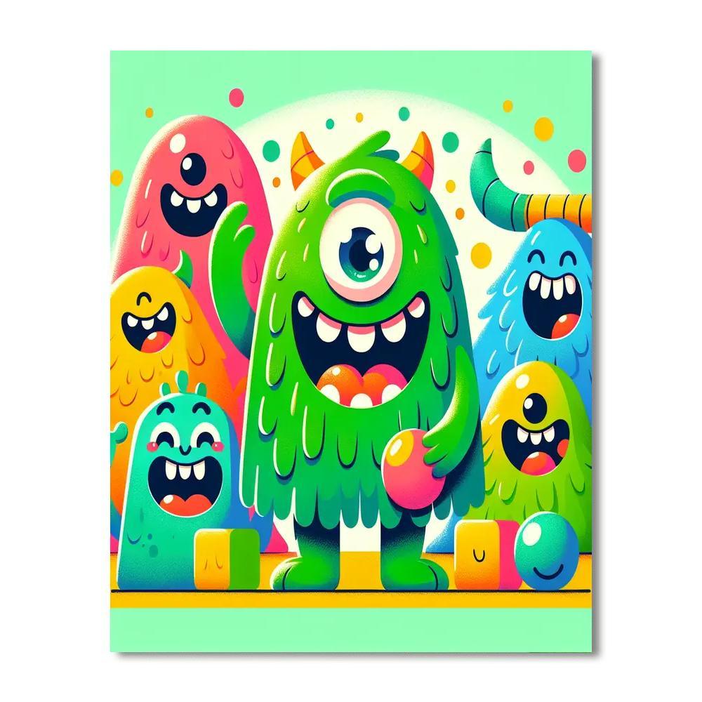 Friendly Monster Land Numbered Painting Kits