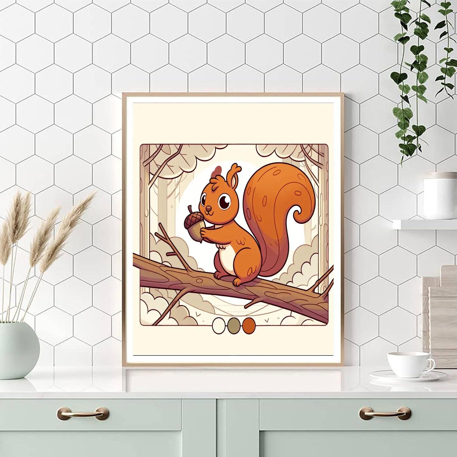 Friendly Squirrel Playground Number Painting