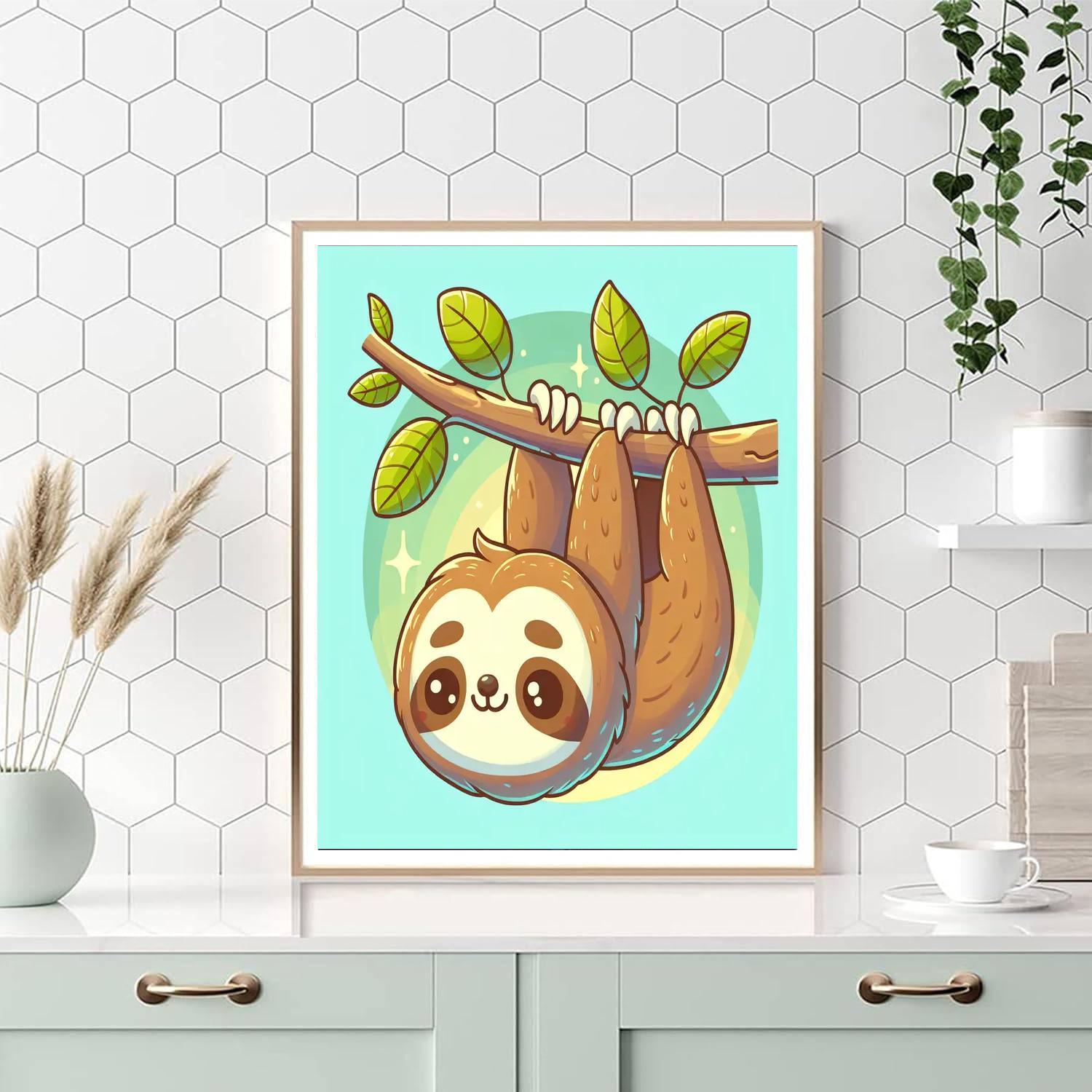 Cheerful Sloth Paint By Numbers Kits