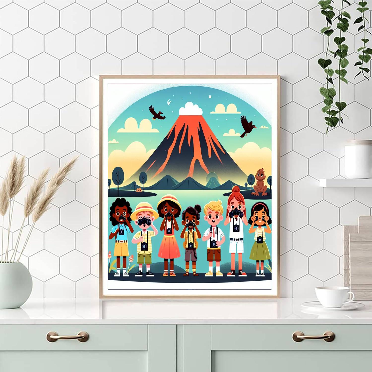 Volcano Adventure Safari Numbered Painting Kits