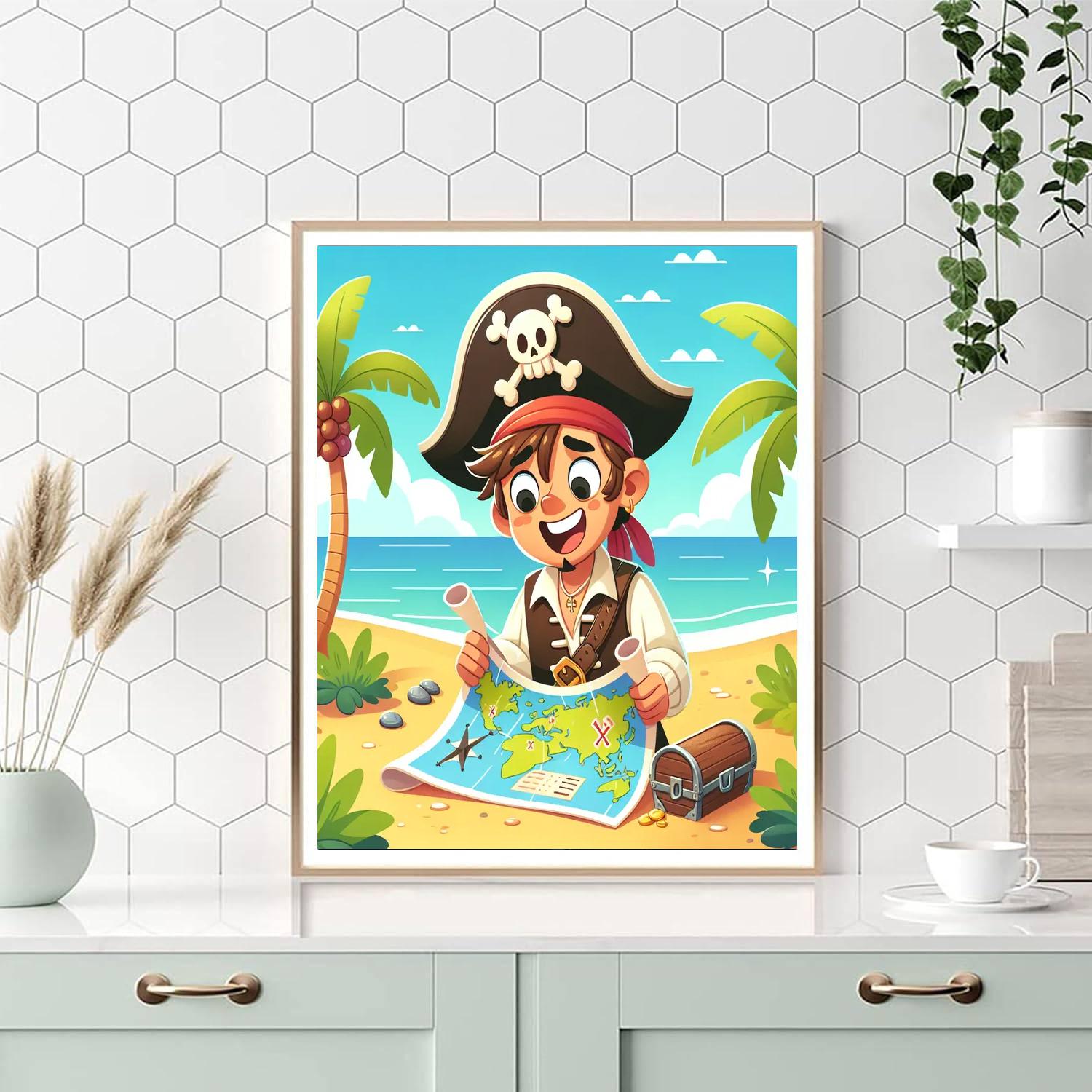 Treasure Hunt On Pirate Island Number Painting