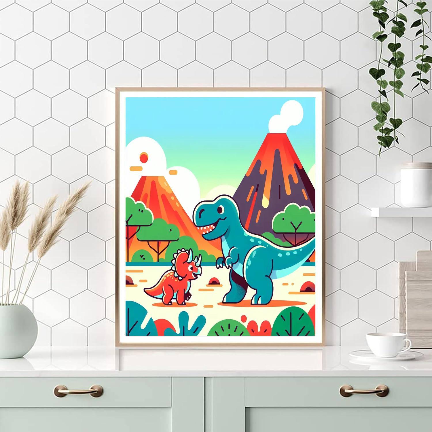 Dinosaurs In The Prehistoric Park Numbered Painting Kits