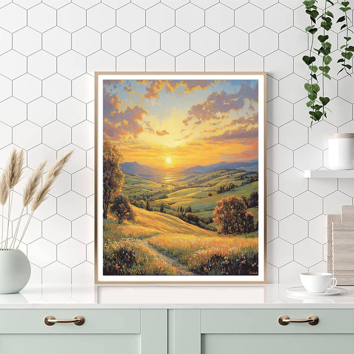Thomas Kinkade Inspired Bright Horizons  DIY Paint By Numbers