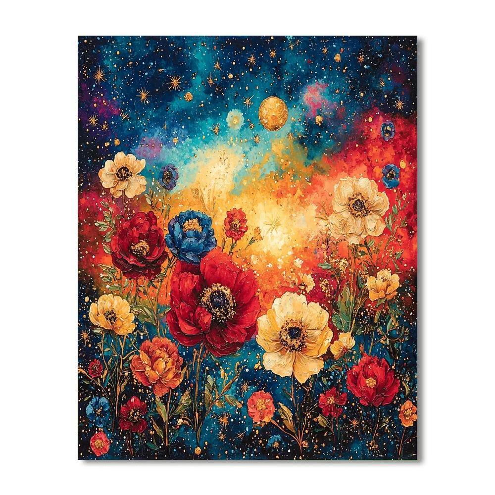 Frida Kahlo Inspired Cosmic Floral Symphony  Numbered Painting Kits