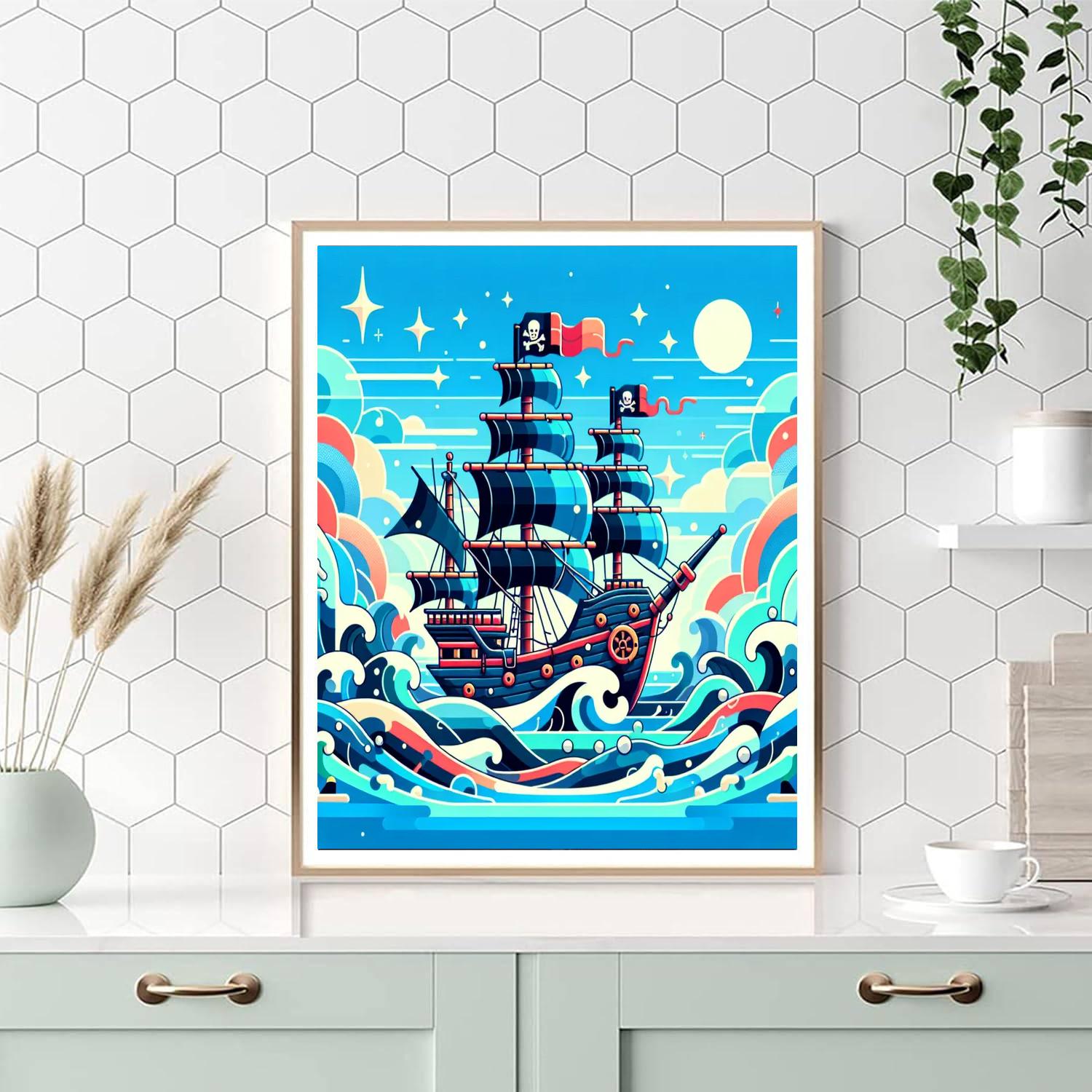 Pirate Ship Paint By Numbers Art