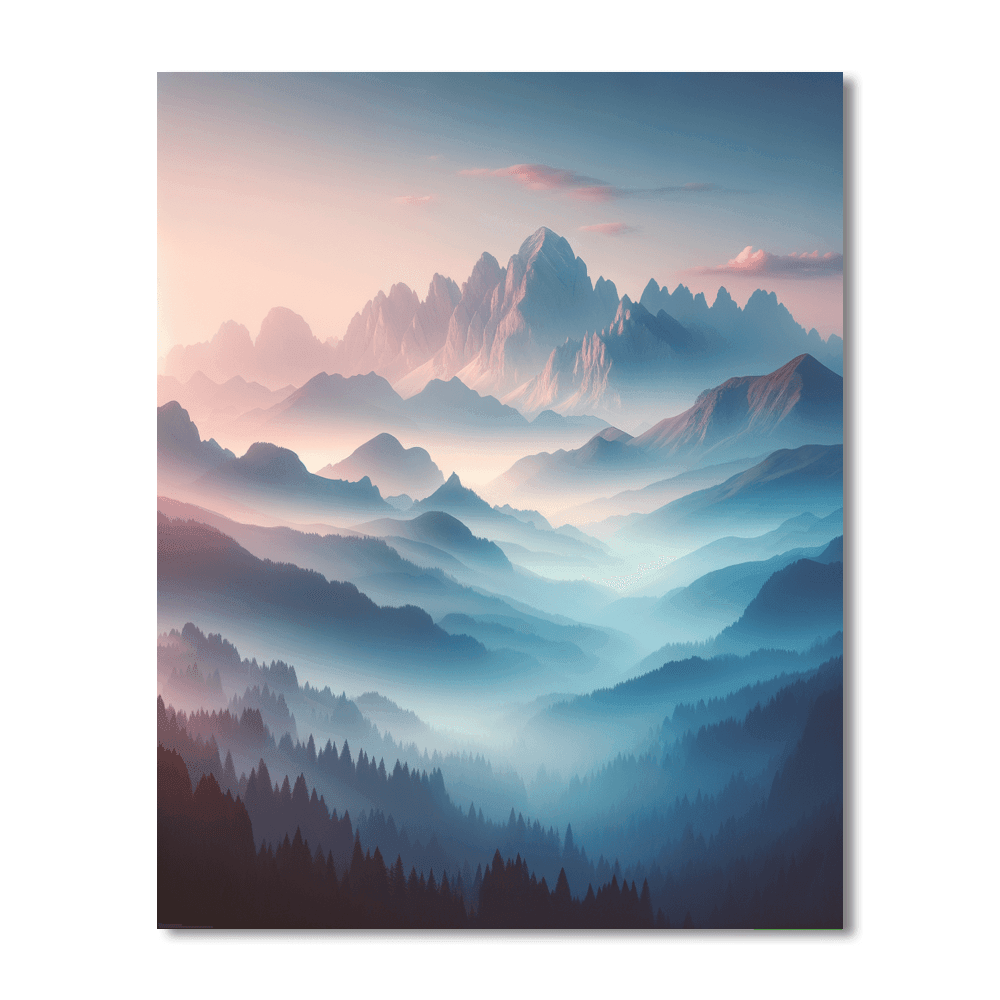 Ethereal Mountain View Painting Number Kit