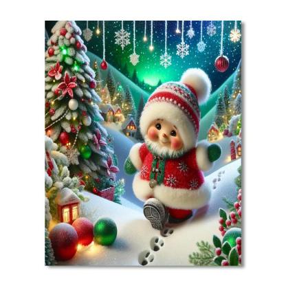 Santa's Festive Journey Number Painting