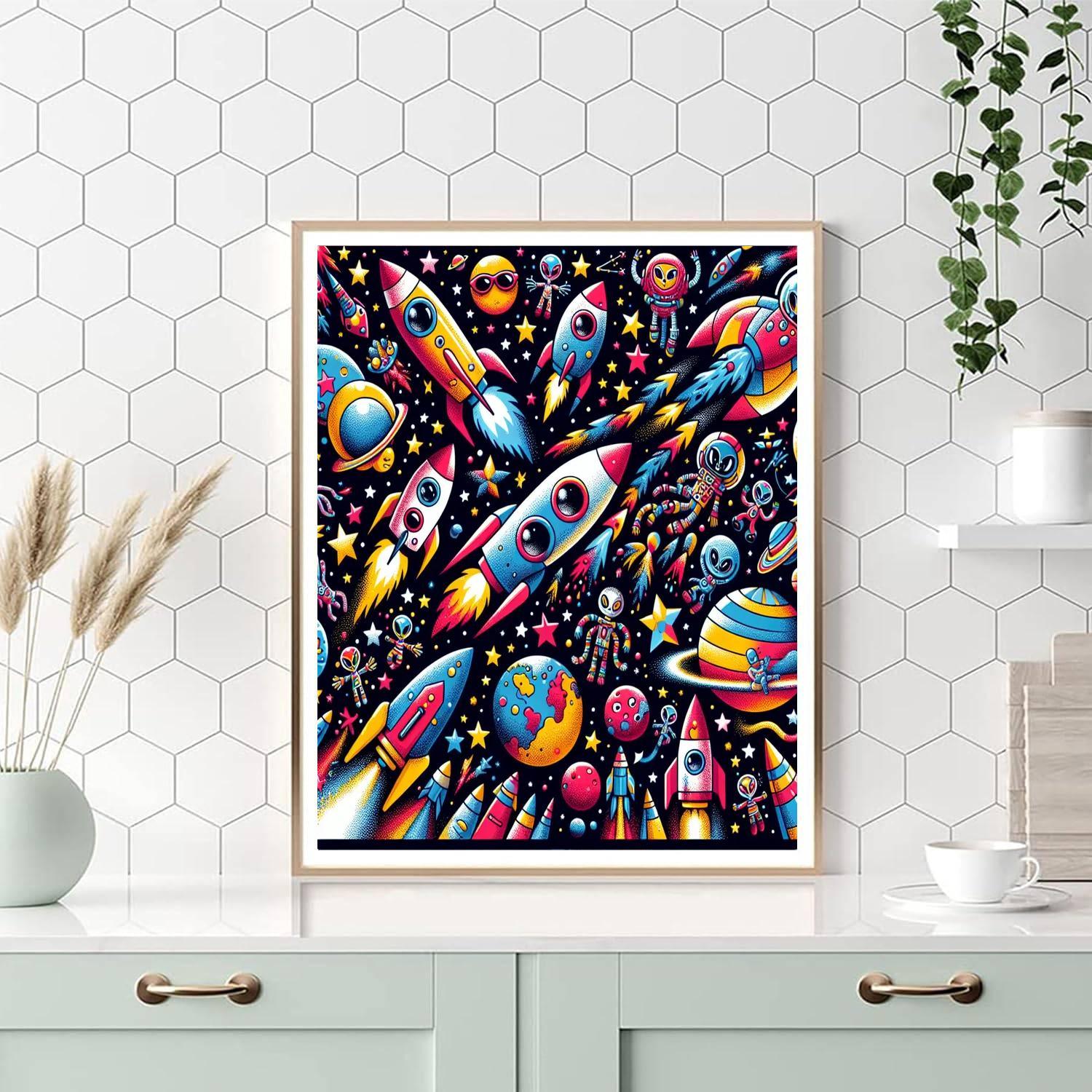 Fanciful Space Adventure Numbered Painting Kits