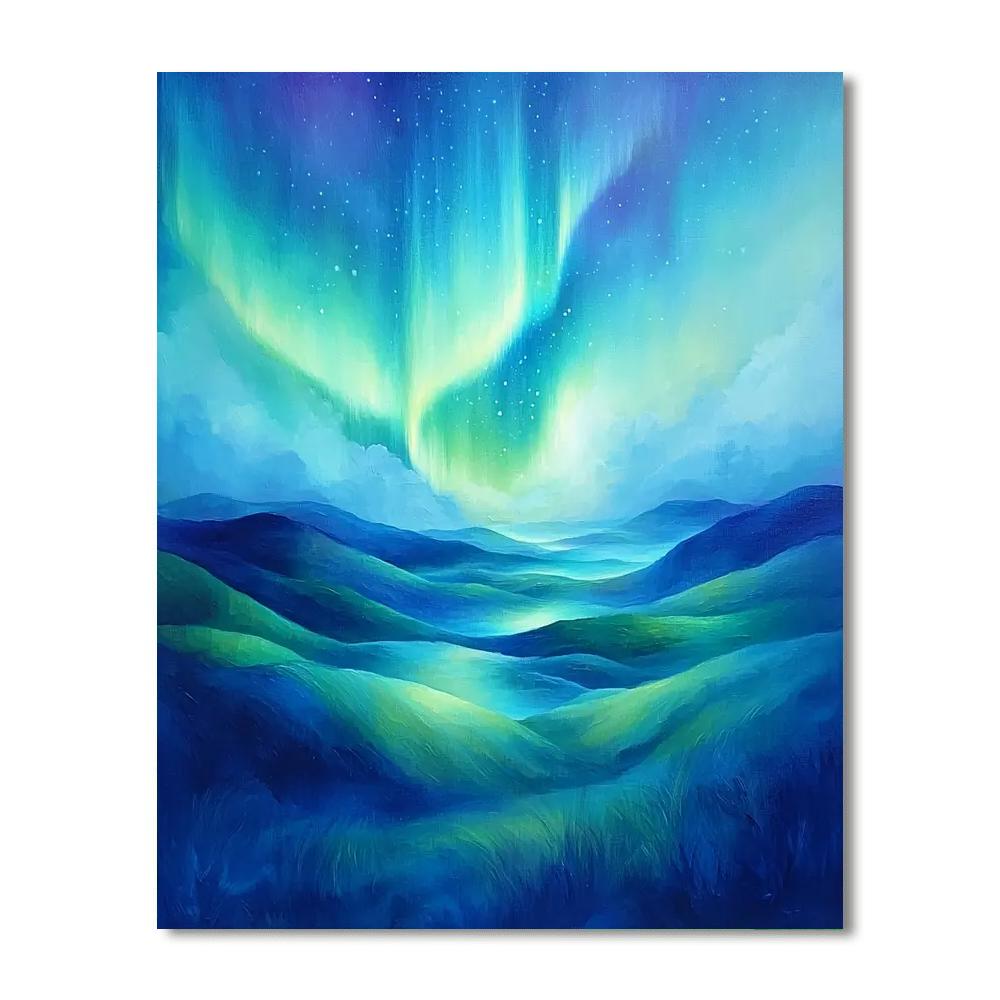 Yves Tanguy Inspired Aurora Borealis Glow  Paint By Number