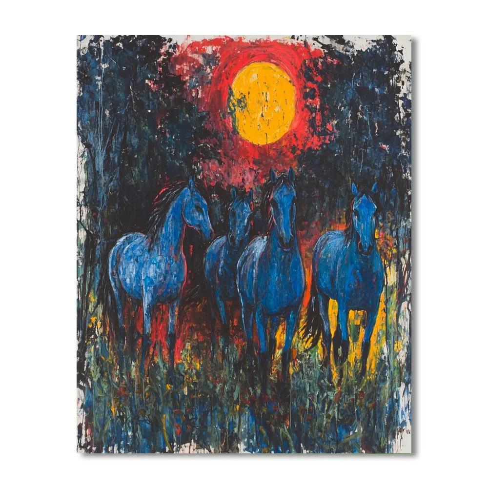 Franz Marc Inspired Nocturnal Animal Kingdom  Paint By Numbers Kits