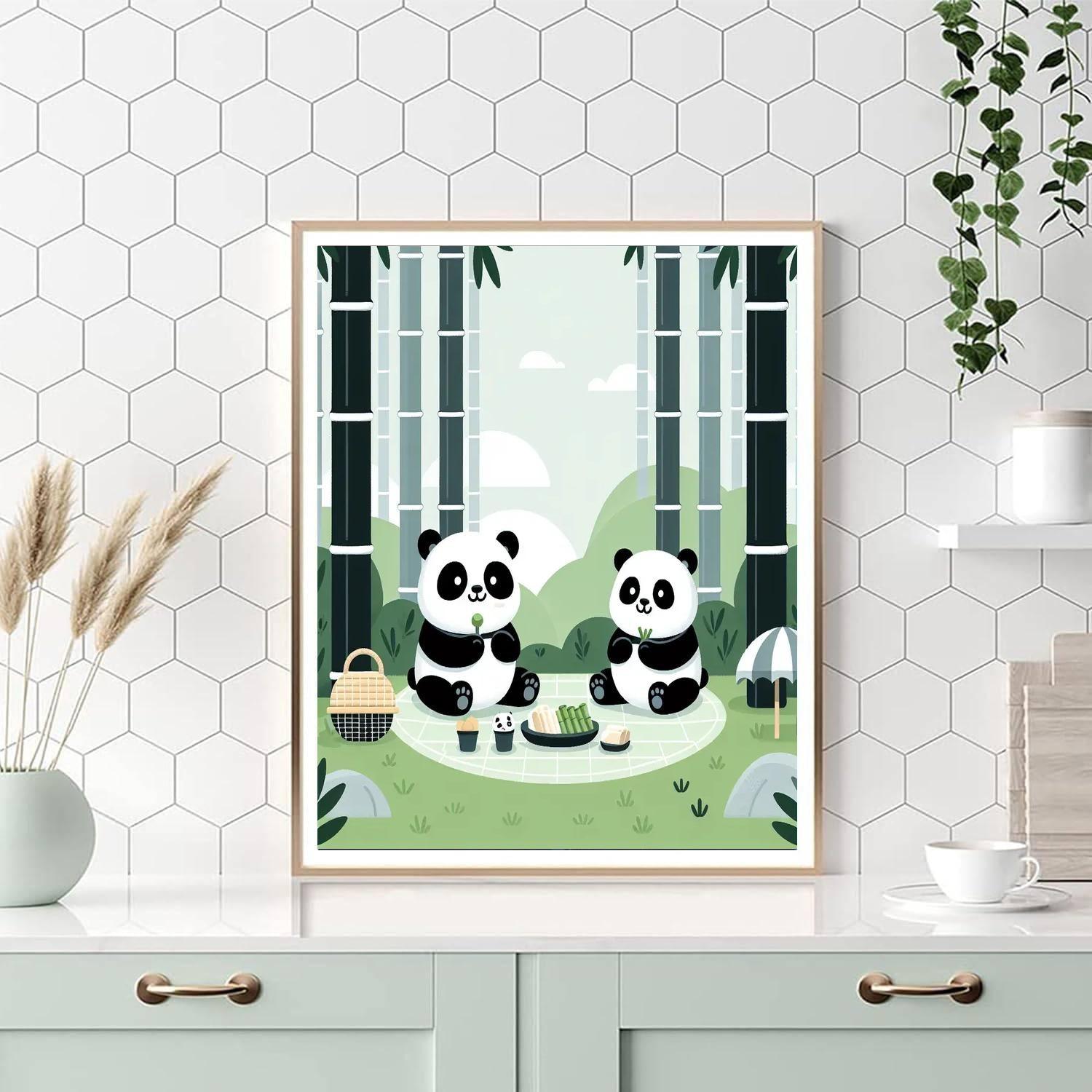 Gentle Panda Picnic Paint By Numbers Kits