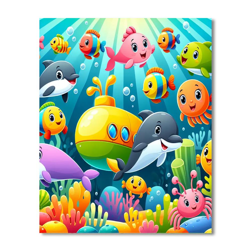 Whimsical Ocean Explorers Paint By Numbers Art