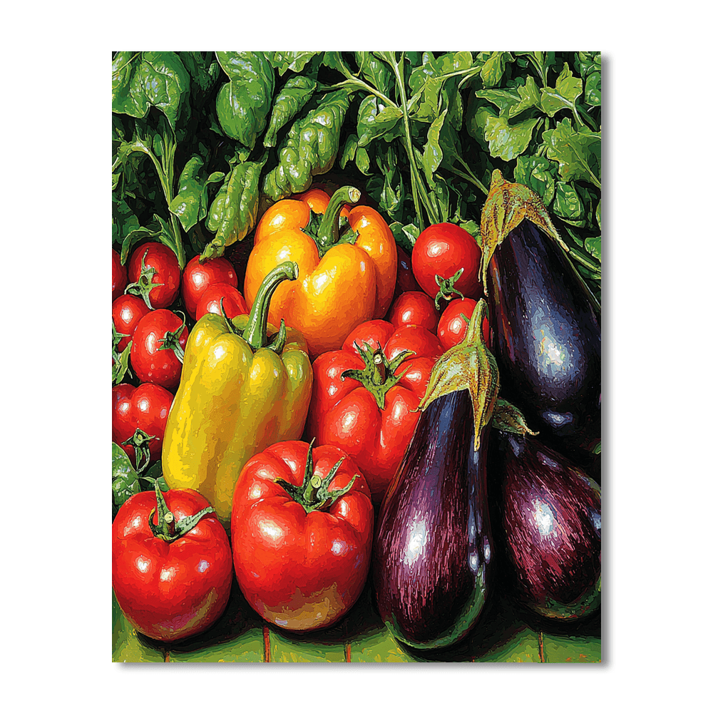Cézanne Inspired Cheerful Vegetables  Paint By Numbers Art