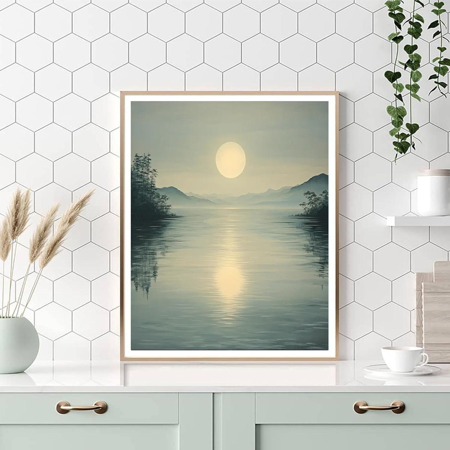 Zhao Mengfu Inspired Elegance Of Lunar Reflections  Paint By Number