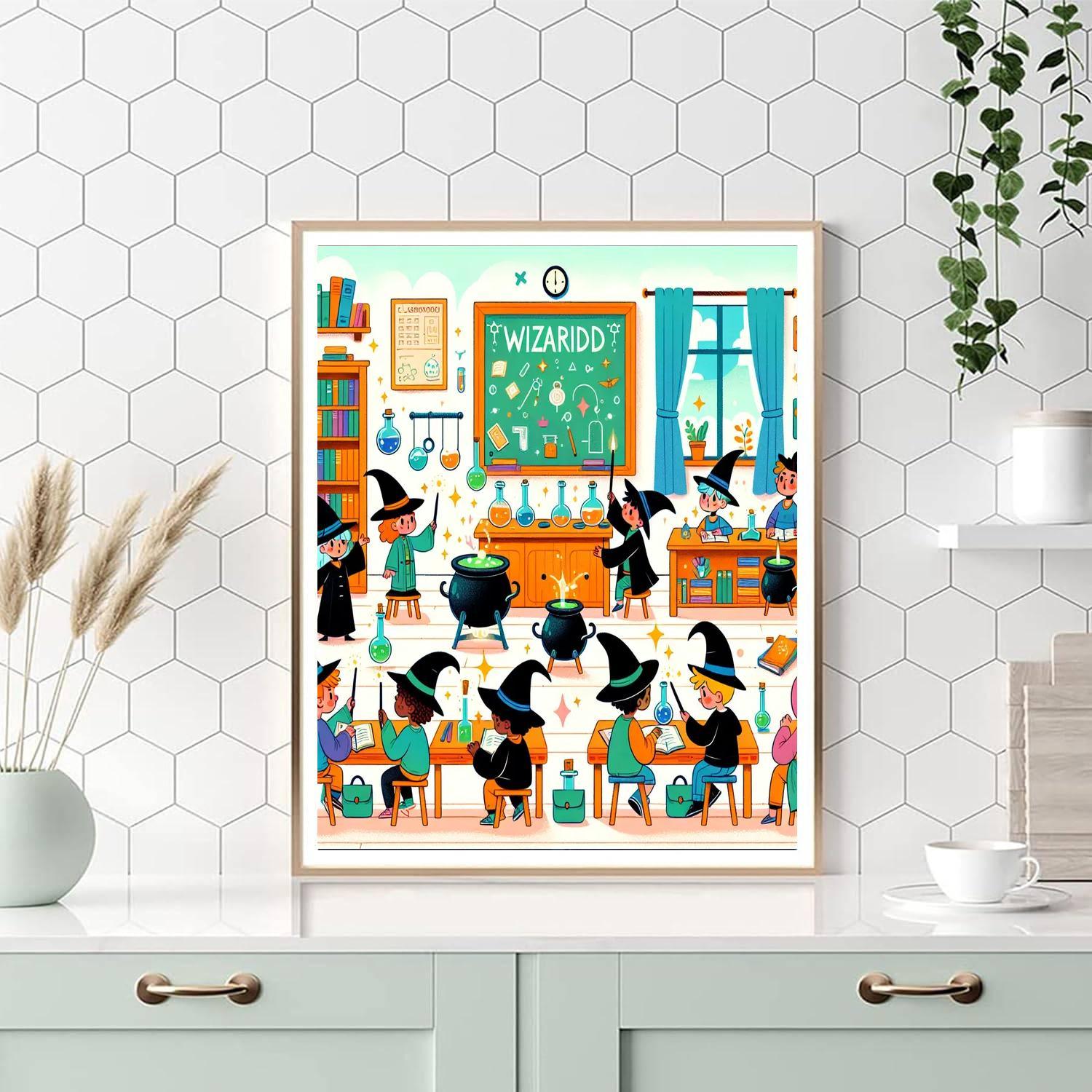 Wizard's Spellcasting School Paint By Number