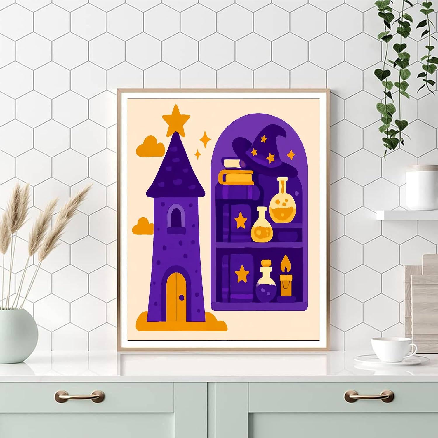 Wizard's Tower Mystery Paint By Numbers Art